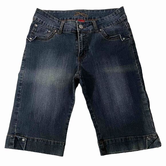 Nina Rossi - Blue Denim Bermuda shorts ~ size 9 - Picture 1 of 11